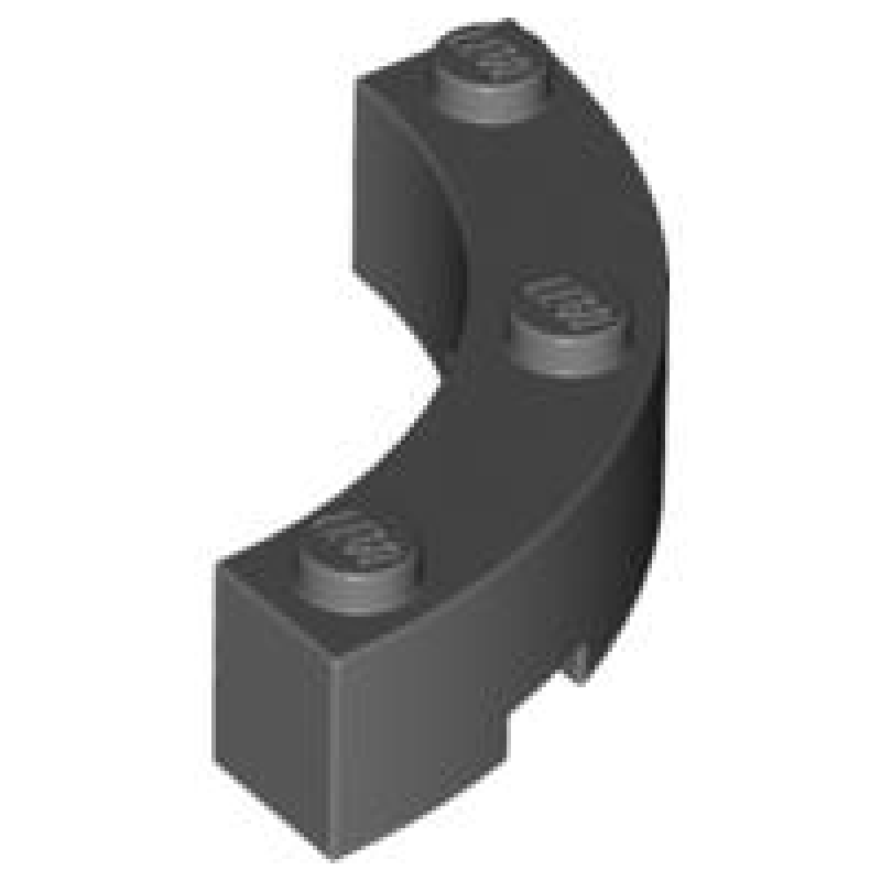 Steen, Rond Hoek 4x4 macaroni Dark Bluish Gray